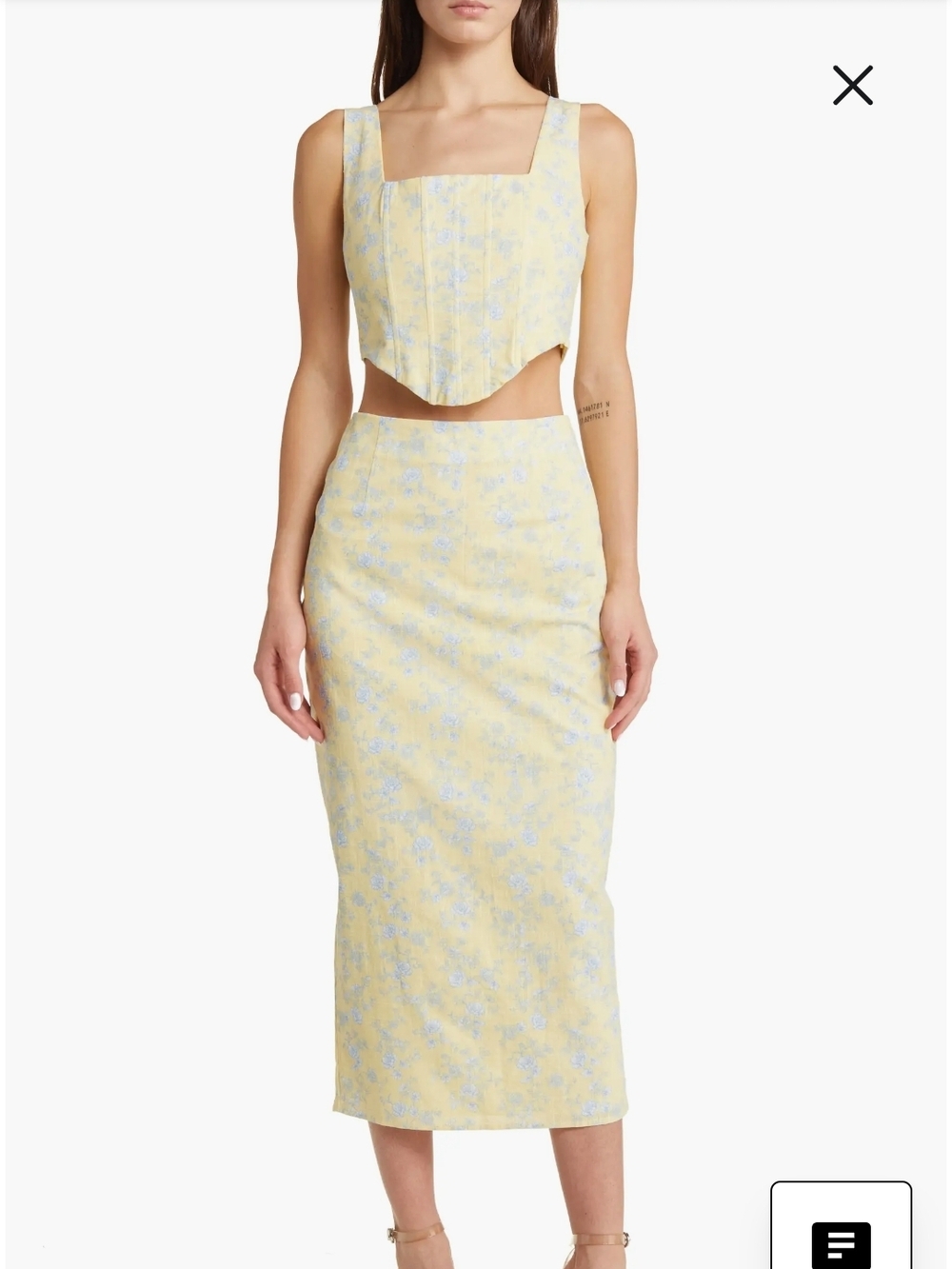 Yllw The Label Harmony Floral Recycled Linen Set Size Small
